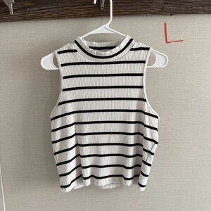 Old Navy Ribbed Crop Tank Top White Cream